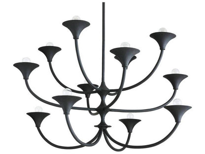 Arteriors Home Larkin 12-Light Chandelier in Black Gesso