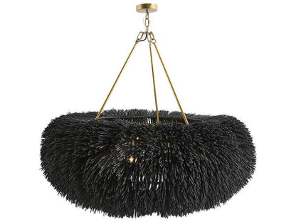 Arteriors Home 9-Light Zaria Chandelier Black Stained Rattan