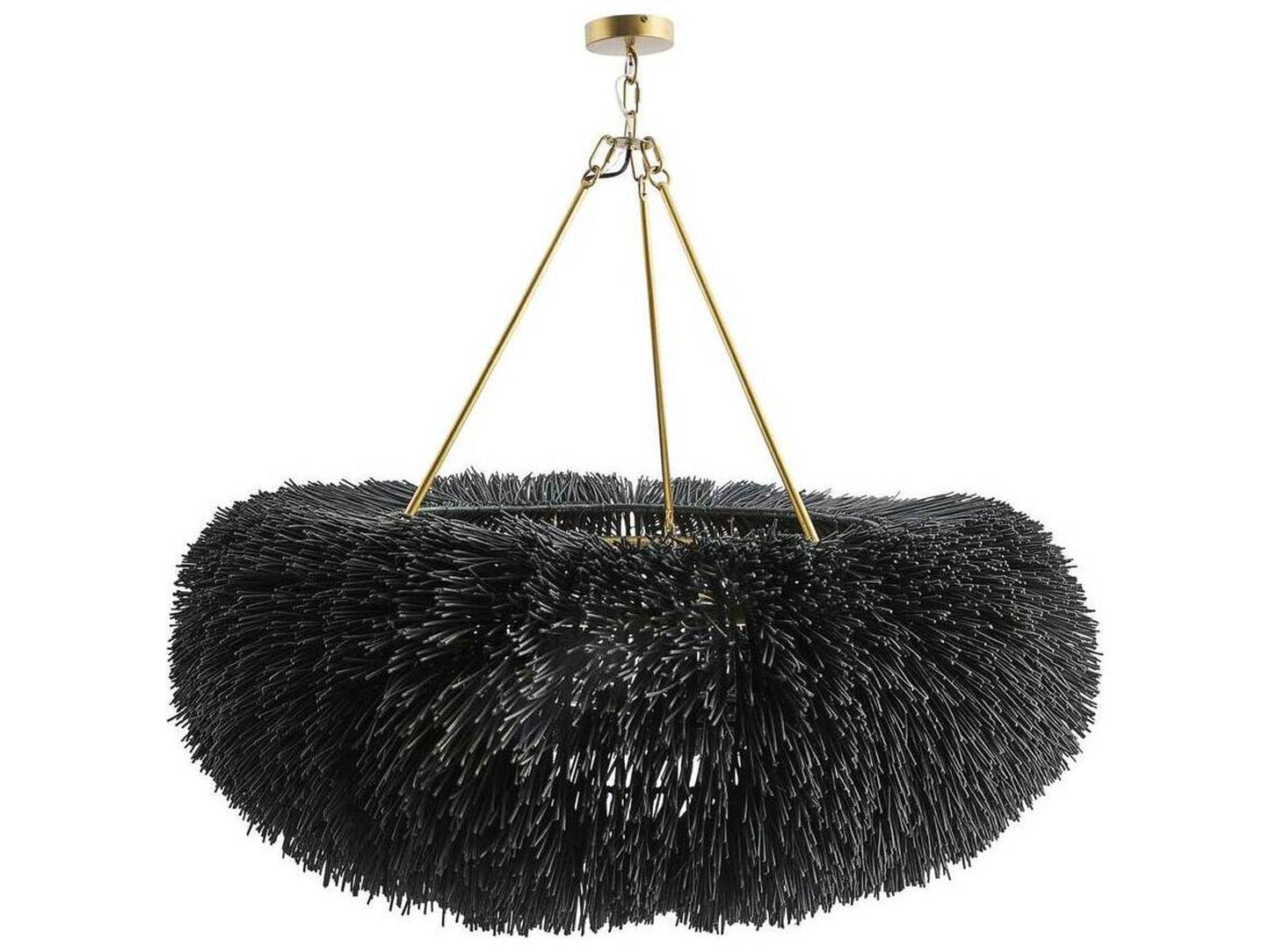 Arteriors Home 9-Light Zaria Chandelier Black Stained Rattan