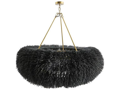 Arteriors Home 9-Light Zaria Chandelier Black Stained Rattan