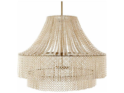 Arteriors Home 8-Light Hannie Large Chandelier in Whitewash Beechwood and Antique Brass