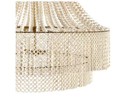 Arteriors Home 8-Light Hannie Large Chandelier in Whitewash Beechwood and Antique Brass