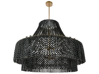 Arteriors Home 8-Light Hannie Large Chandelier in Gray Wash and Antique Brass