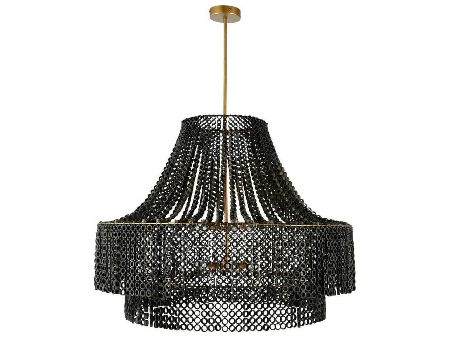 Arteriors Home 8-Light Hannie Large Chandelier in Gray Wash and Antique Brass