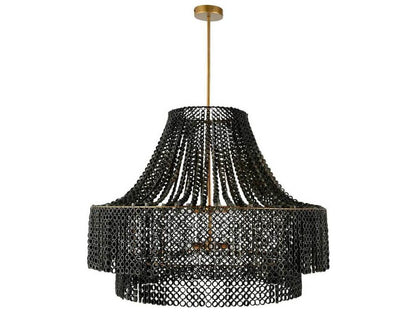 Arteriors Home 8-Light Hannie Large Chandelier in Gray Wash and Antique Brass