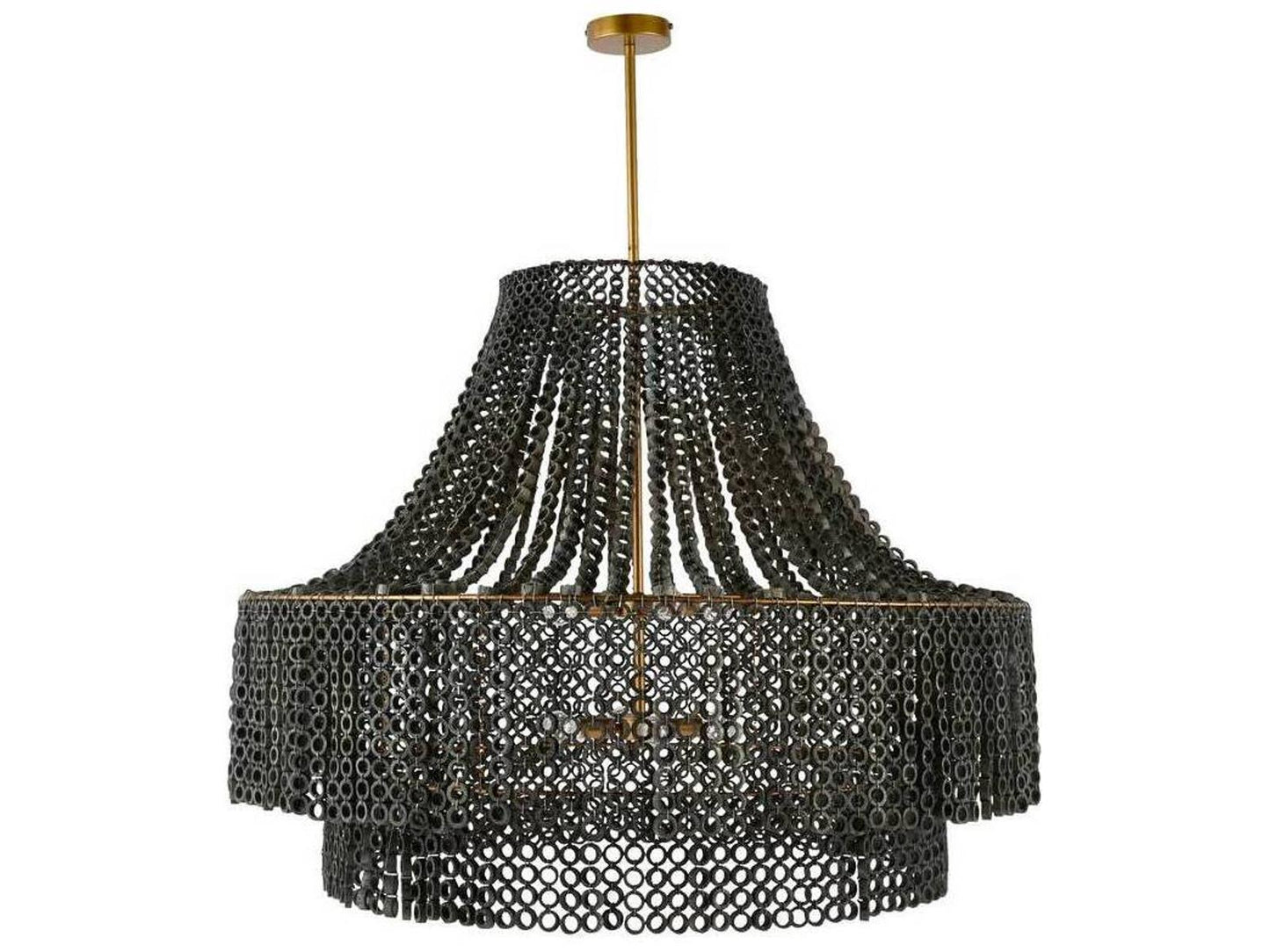 Arteriors Home 8-Light Hannie Large Chandelier in Gray Wash and Antique Brass