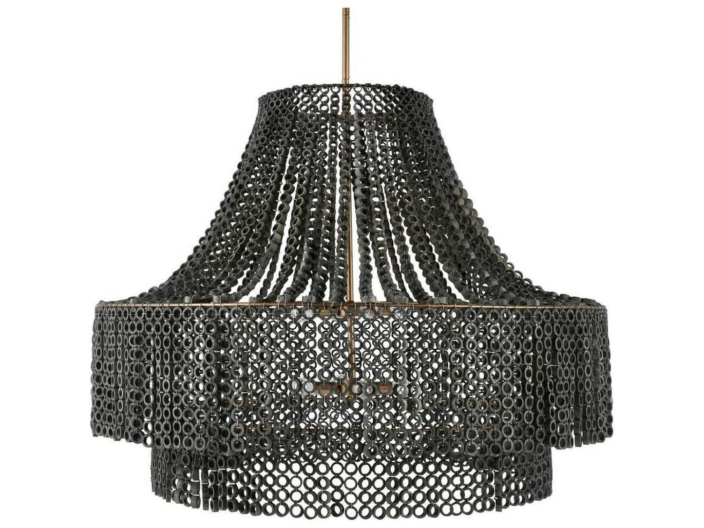 Arteriors Home 8-Light Hannie Large Chandelier in Gray Wash and Antique Brass