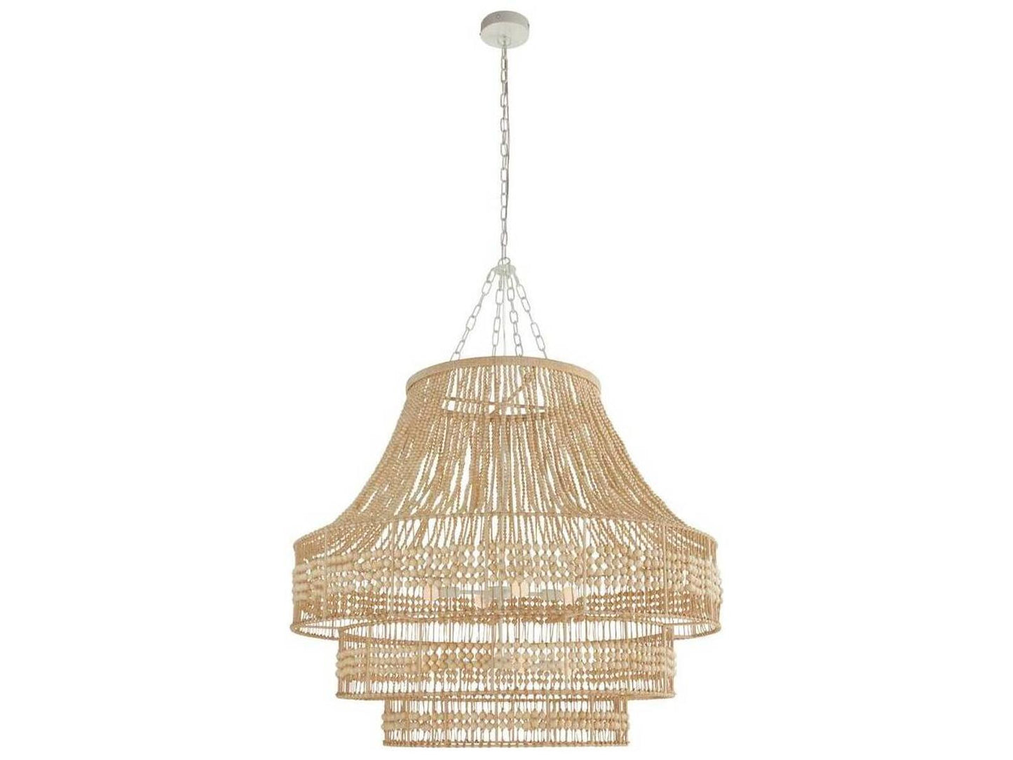 Arteriors Home 8-Light Tulane Chandelier with Natural Wood Beads