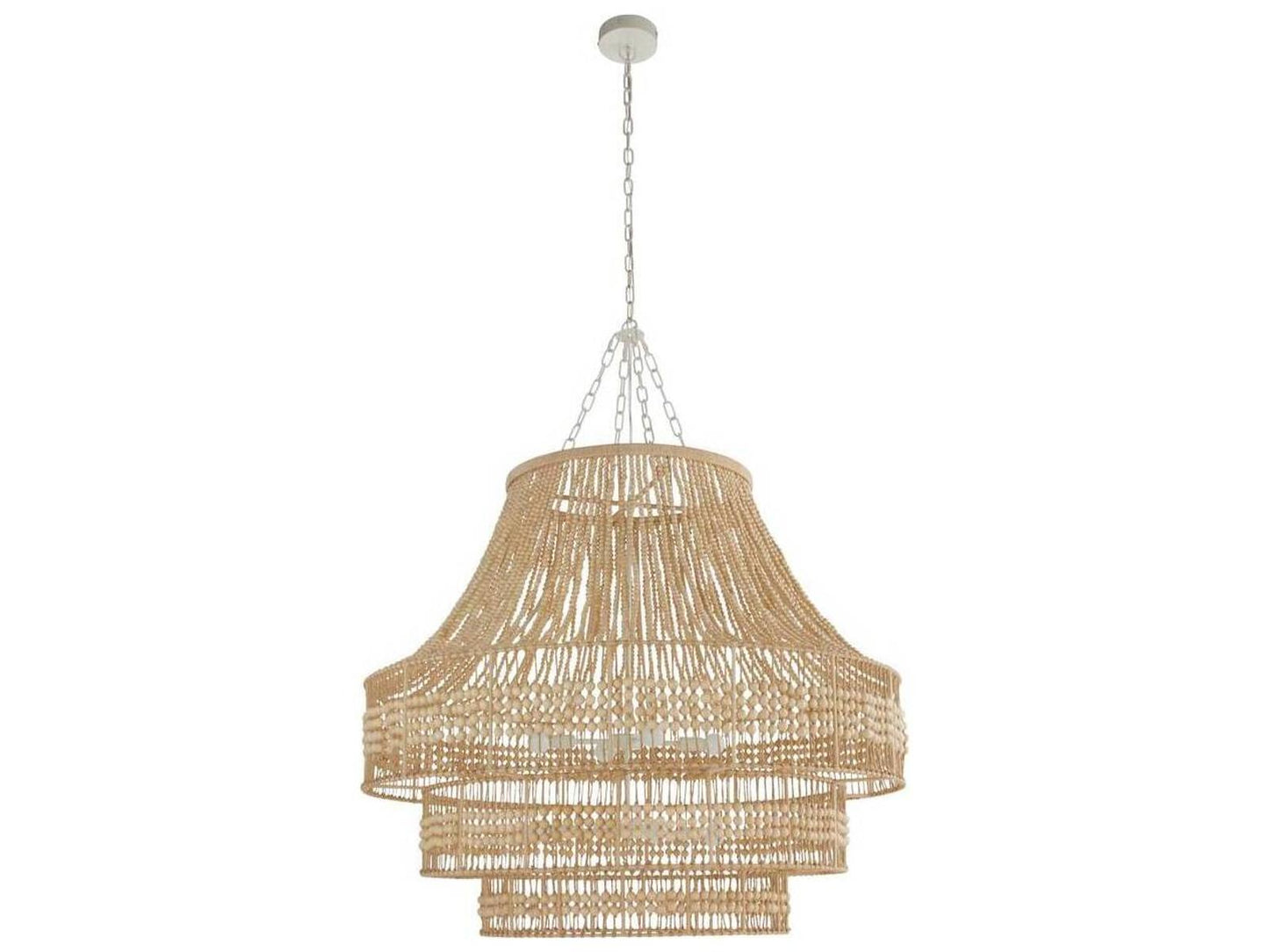 Arteriors Home 8-Light Tulane Chandelier with Natural Wood Beads