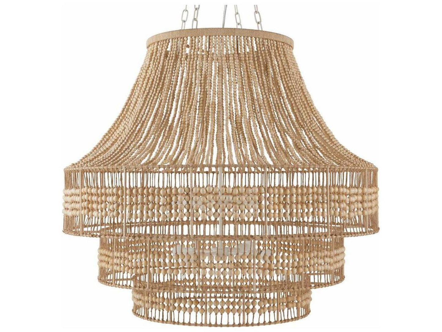 Arteriors Home 8-Light Tulane Chandelier with Natural Wood Beads