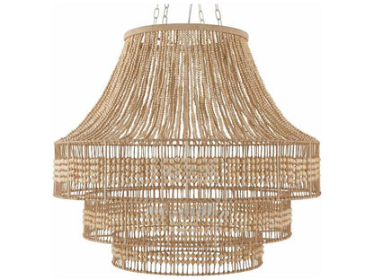 Arteriors Home 8-Light Tulane Chandelier with Natural Wood Beads