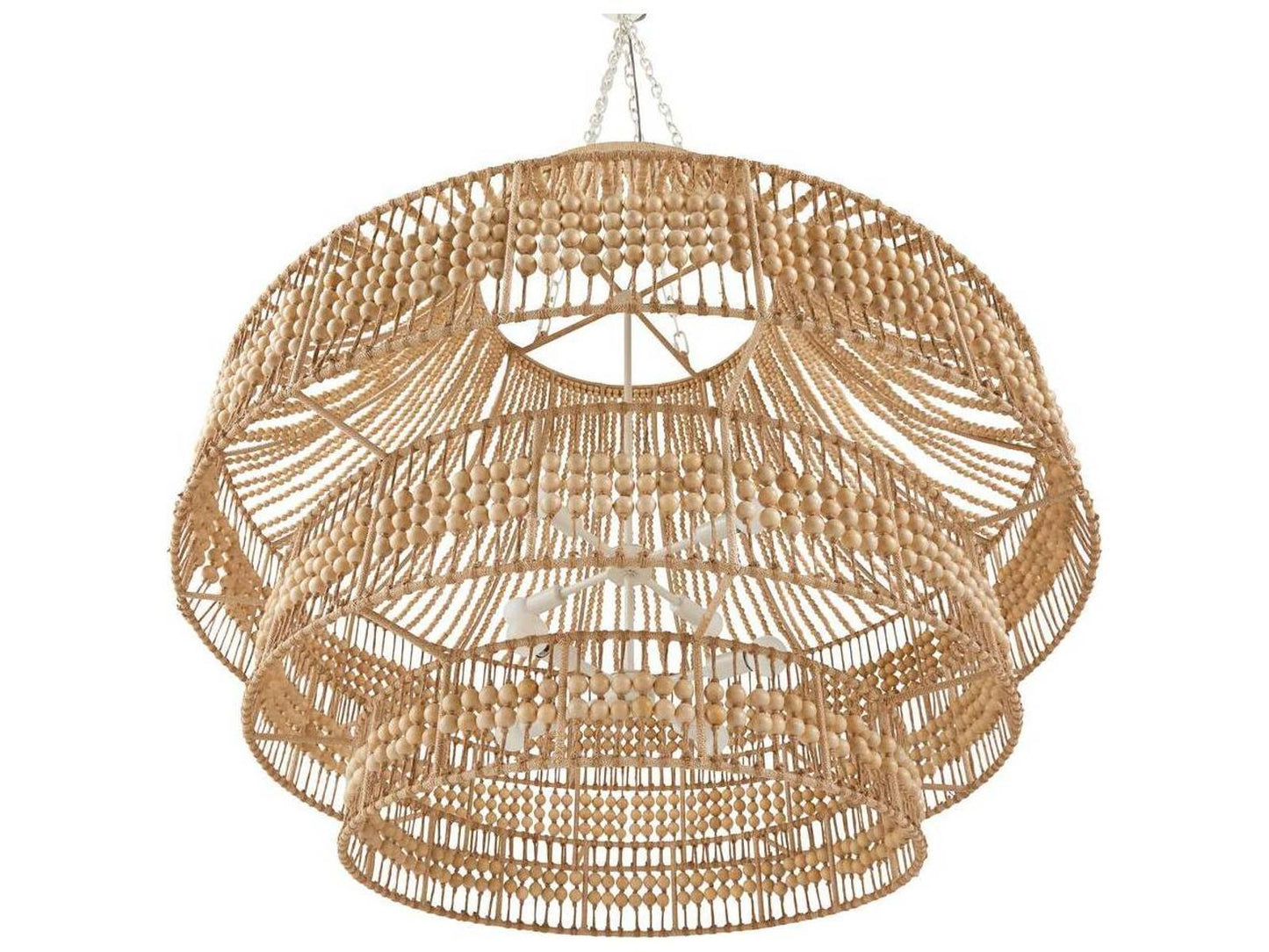 Arteriors Home 8-Light Tulane Chandelier with Natural Wood Beads