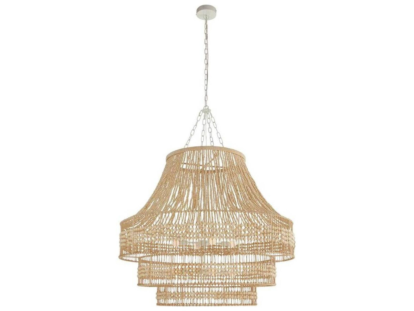 Arteriors Home 8-Light Tulane Chandelier with Natural Wood Beads