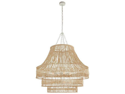 Arteriors Home 8-Light Tulane Chandelier with Natural Wood Beads