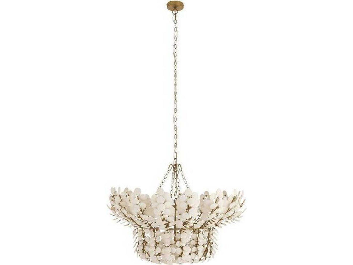 Arteriors Home 8-Light Bilal Chandelier with Ivory Coconut Shells and Antique Brass