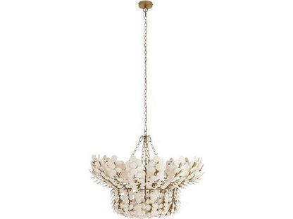 Arteriors Home 8-Light Bilal Chandelier with Ivory Coconut Shells and Antique Brass