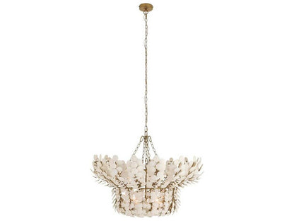 Arteriors Home 8-Light Bilal Chandelier with Ivory Coconut Shells and Antique Brass
