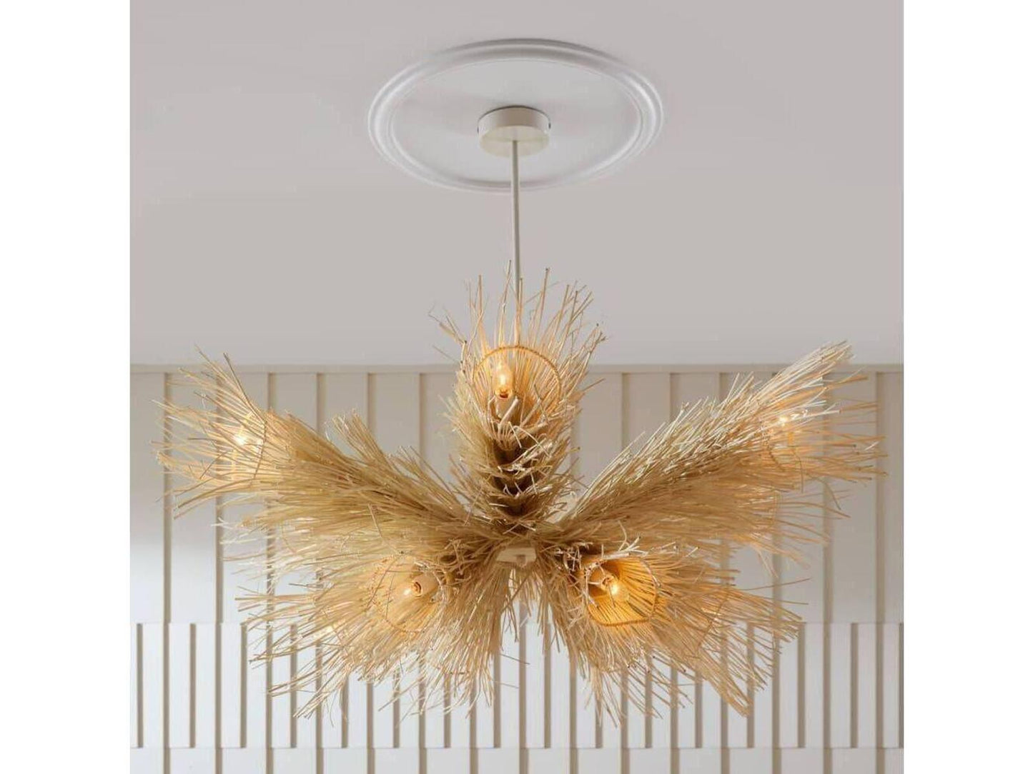 Arteriors Home 12-Light Kauai Chandelier Bleached Rattan