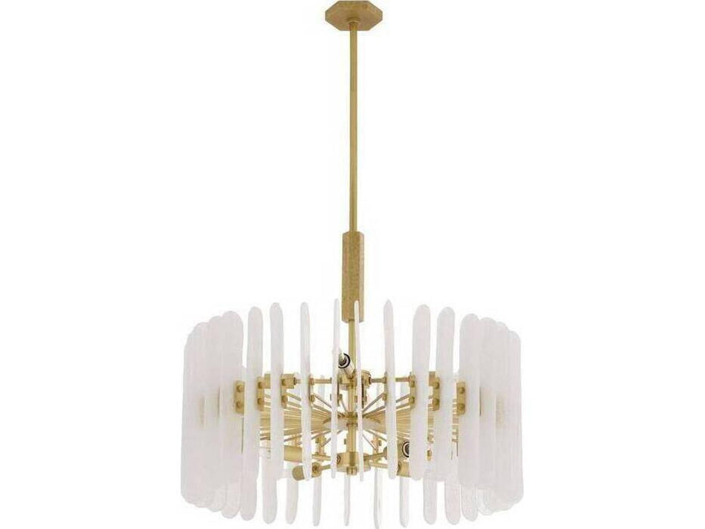 Arteriors Home Klaus 8-Light Chandelier in Antique Brass with Clear Slump Glass