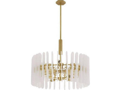 Arteriors Home Klaus 8-Light Chandelier in Antique Brass with Clear Slump Glass