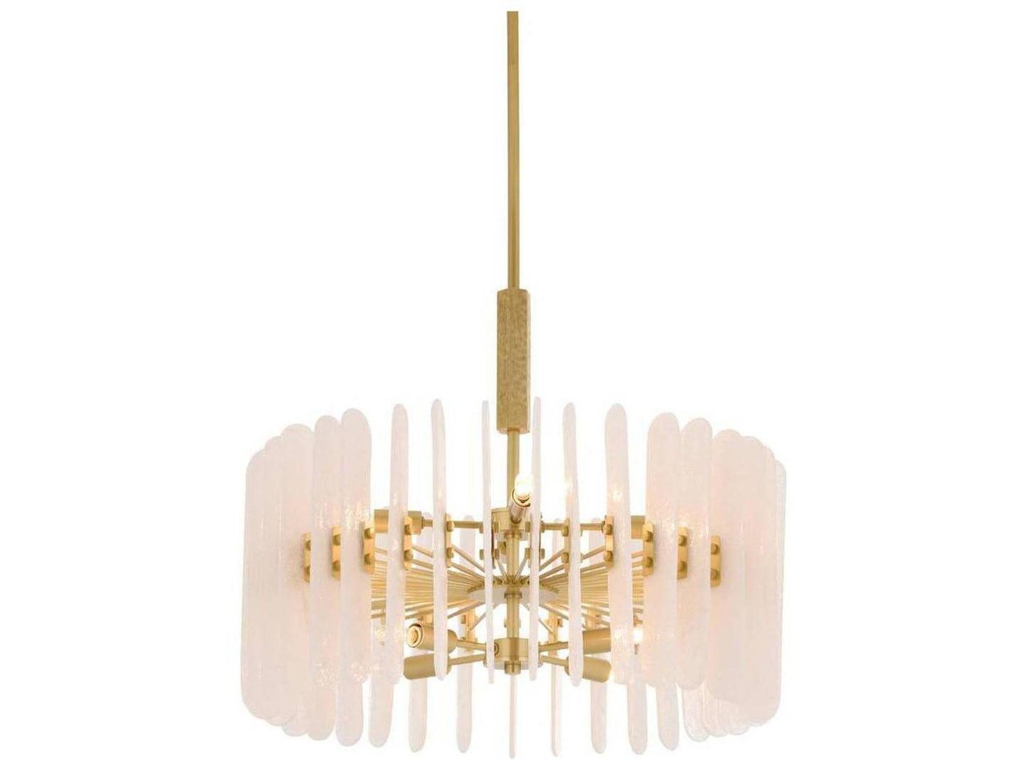 Arteriors Home Klaus 8-Light Chandelier in Antique Brass with Clear Slump Glass