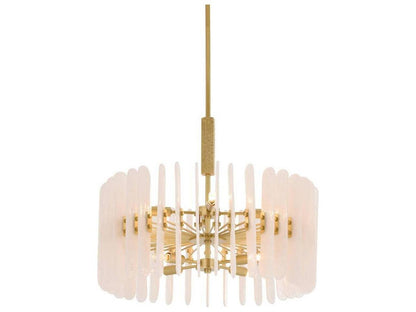Arteriors Home Klaus 8-Light Chandelier in Antique Brass with Clear Slump Glass