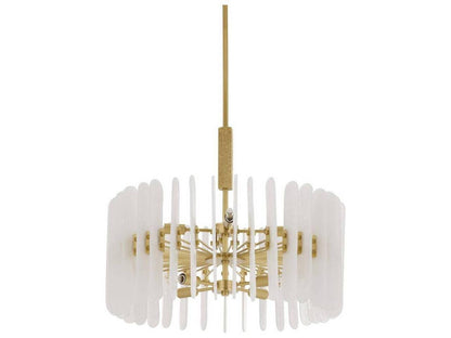 Arteriors Home Klaus 8-Light Chandelier in Antique Brass with Clear Slump Glass