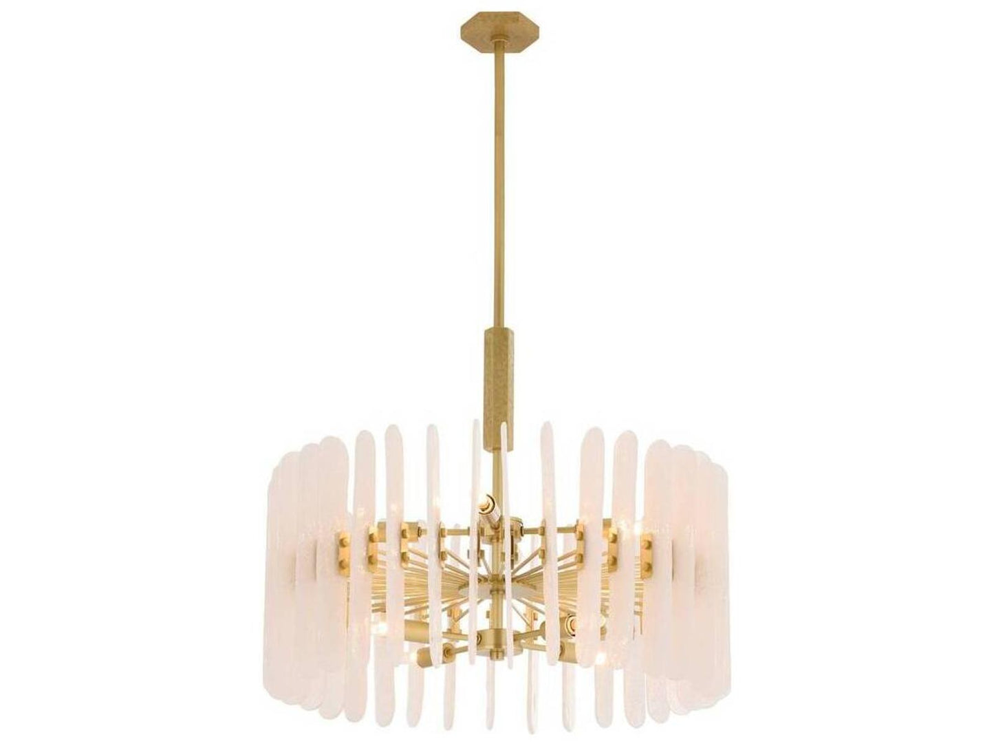 Arteriors Home Klaus 8-Light Chandelier in Antique Brass with Clear Slump Glass
