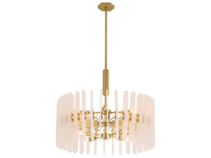 Arteriors Home Klaus 8-Light Chandelier in Antique Brass with Clear Slump Glass