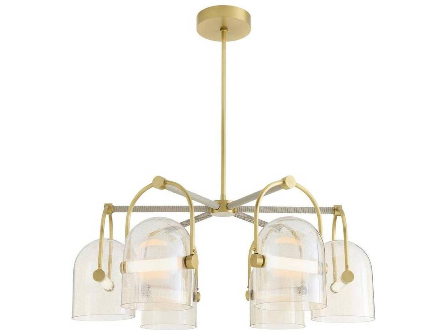Arteriors Home Marco 6-Light Chandelier Smoke Seeded Glass Antique Brass