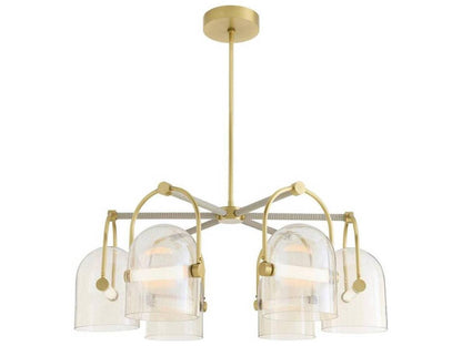Arteriors Home Marco 6-Light Chandelier Smoke Seeded Glass Antique Brass