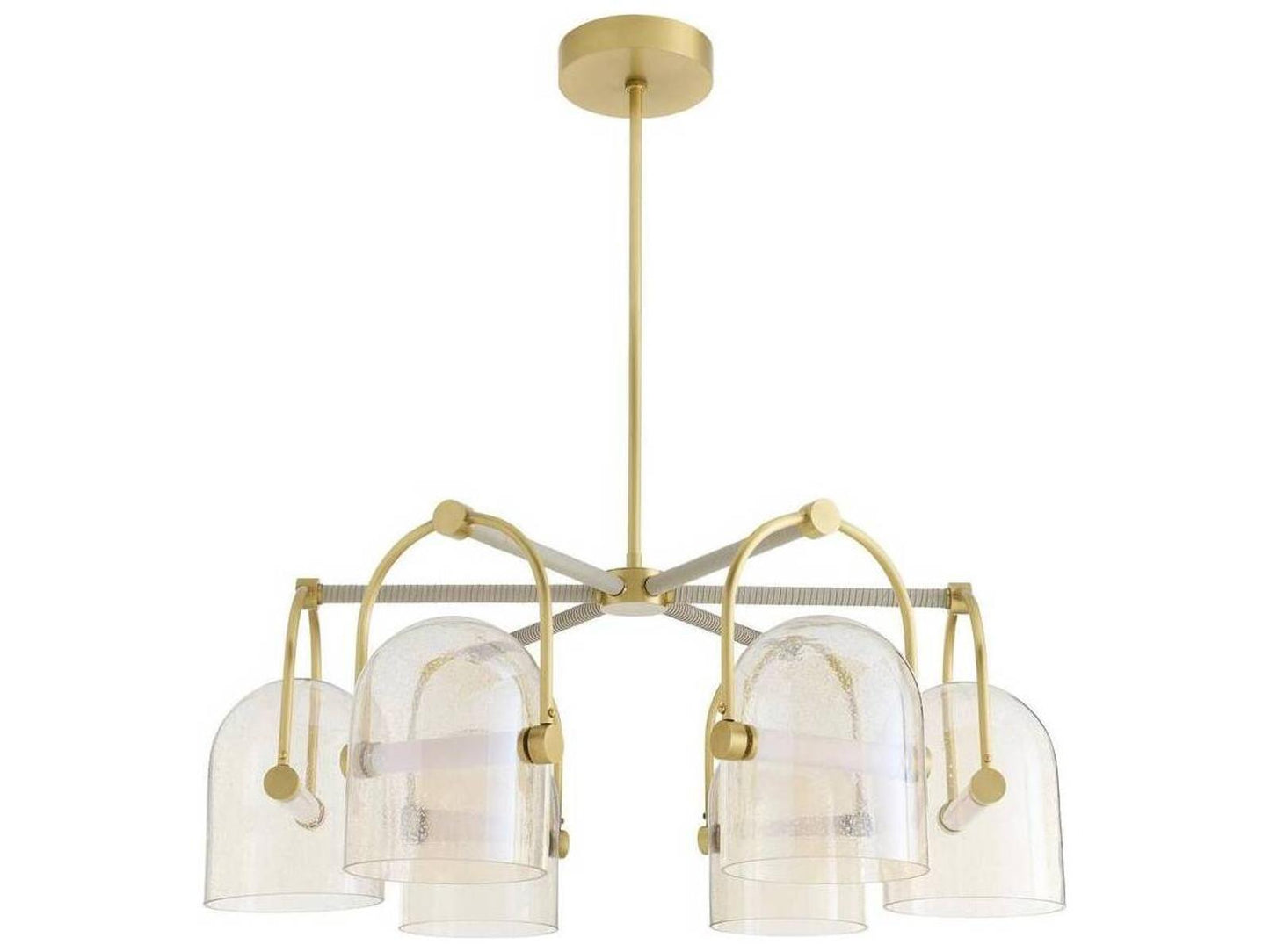 Arteriors Home Marco 6-Light Chandelier Smoke Seeded Glass Antique Brass