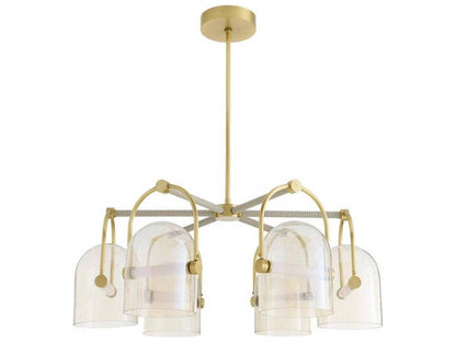 Arteriors Home Marco 6-Light Chandelier Smoke Seeded Glass Antique Brass