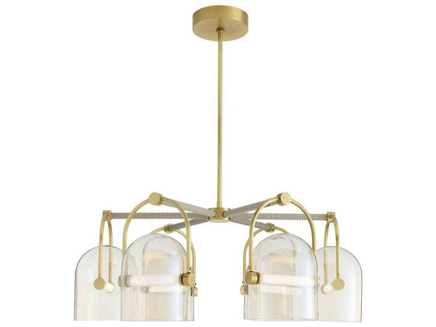 Arteriors Home Marco 6-Light Chandelier Smoke Seeded Glass Antique Brass