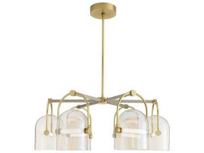 Arteriors Home Marco 6-Light Chandelier Smoke Seeded Glass Antique Brass