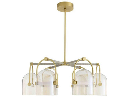 Arteriors Home Marco 6-Light Chandelier Smoke Seeded Glass Antique Brass