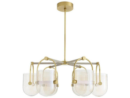 Arteriors Home Marco 6-Light Chandelier Smoke Seeded Glass Antique Brass