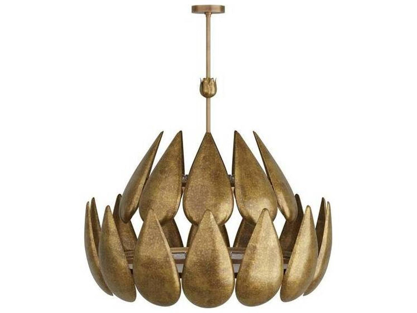 Arteriors Home Anastasia 6-Light Chandelier in Vintage Brass with Frosted Acrylic Diffuser
