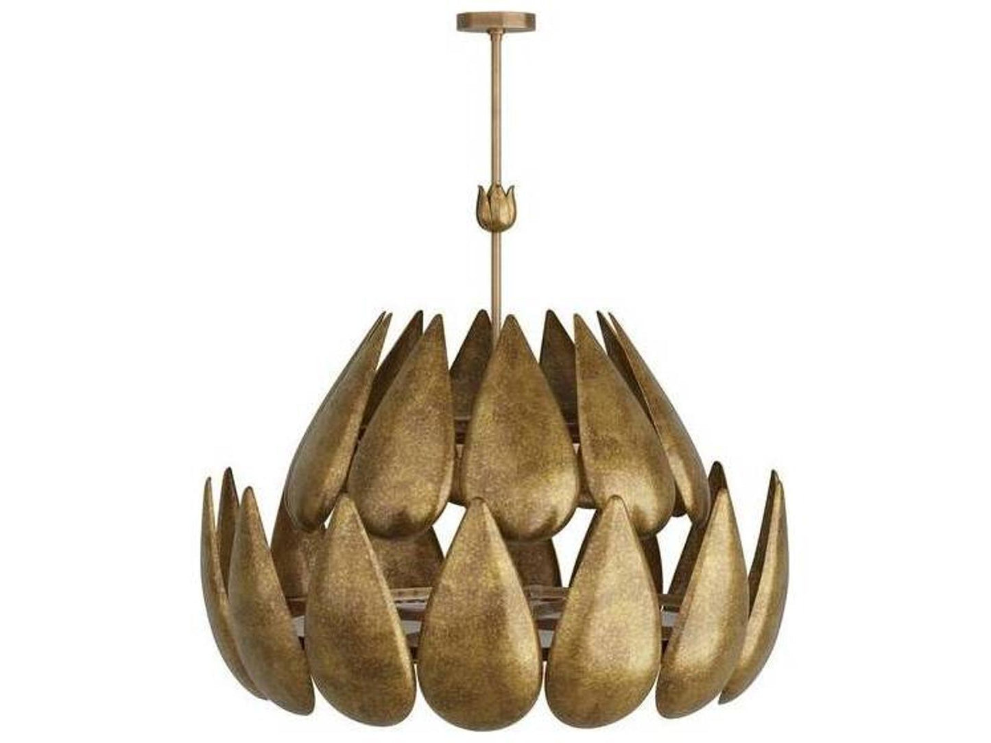 Arteriors Home Anastasia 6-Light Chandelier in Vintage Brass with Frosted Acrylic Diffuser