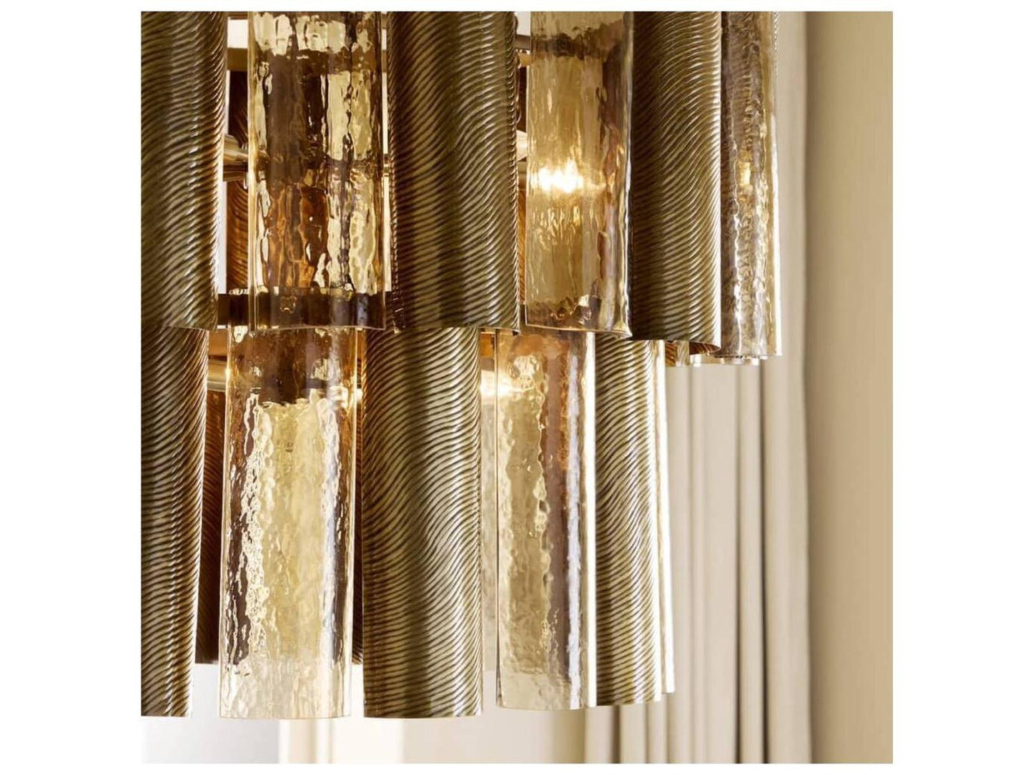 Arteriors Home 10-Light Faramond Chandelier in Vintage Brass and Smoke Glass