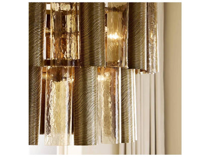 Arteriors Home 10-Light Faramond Chandelier in Vintage Brass and Smoke Glass