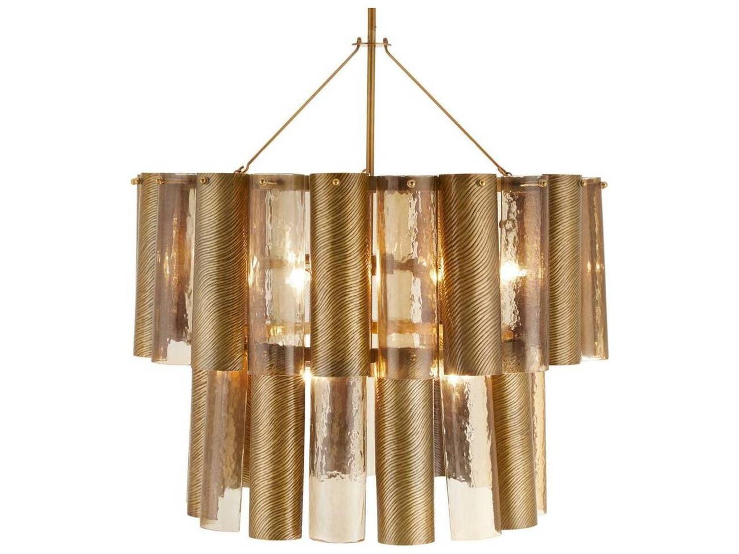 Arteriors Home 10-Light Faramond Chandelier in Vintage Brass and Smoke Glass