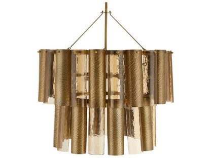 Arteriors Home 10-Light Faramond Chandelier in Vintage Brass and Smoke Glass