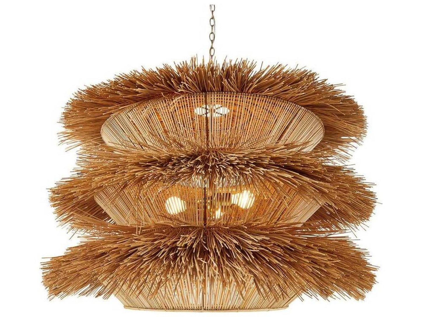 Arteriors Home Ansari 3-Light Rattan Pendant Light in Natural