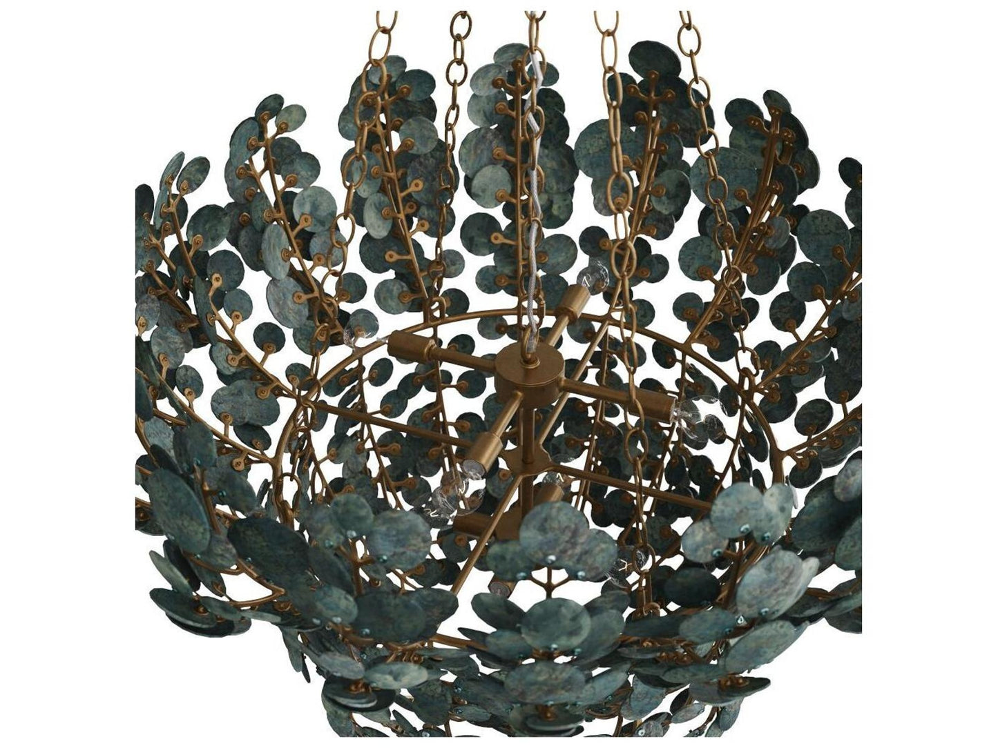 Arteriors Home Arteriors 8-Light Bilal Chandelier Eucalyptus Coconut Shell with Antique Brass