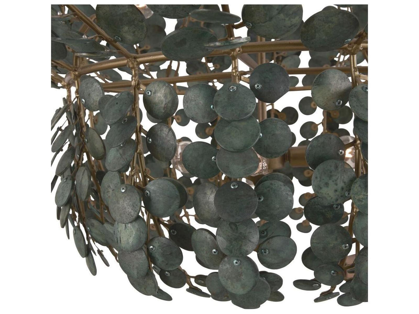 Arteriors Home Arteriors 8-Light Bilal Chandelier Eucalyptus Coconut Shell with Antique Brass