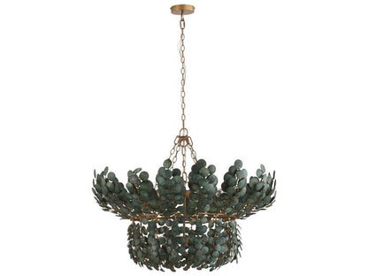 Arteriors Home Arteriors 8-Light Bilal Chandelier Eucalyptus Coconut Shell with Antique Brass