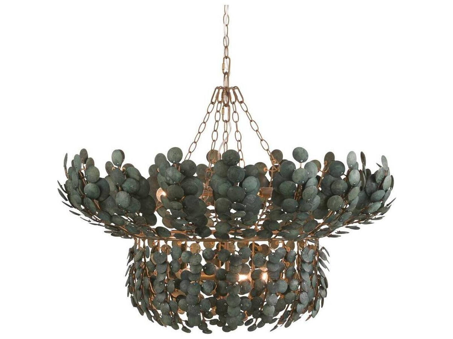 Arteriors Home Arteriors 8-Light Bilal Chandelier Eucalyptus Coconut Shell with Antique Brass