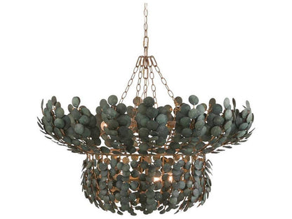 Arteriors Home Arteriors 8-Light Bilal Chandelier Eucalyptus Coconut Shell with Antique Brass