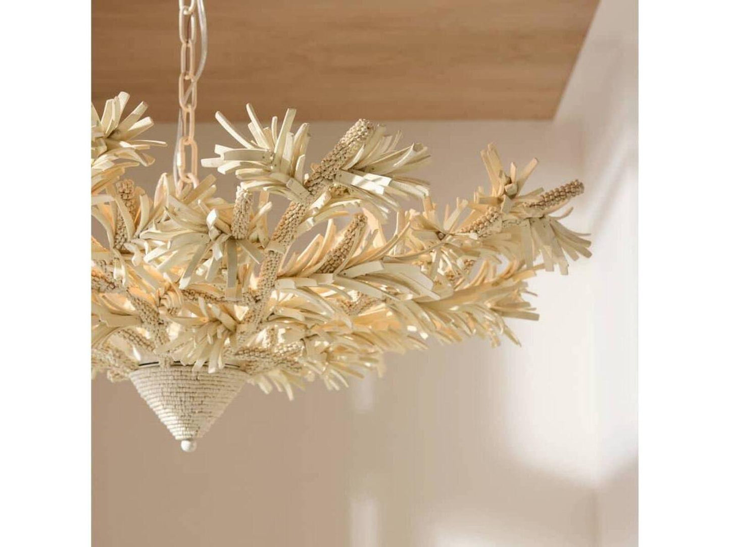 Arteriors Home Fernanda 8-Light Chandelier in Ivory Coconut Shell and White